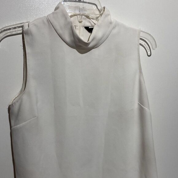 Zara Women's White High Neck Sleeveless Solid Blouse White Size Small - Picture 3 of 8